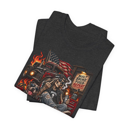 Disrespectful Trucker Tee — Retro Biker, American Flag Graphic Tee