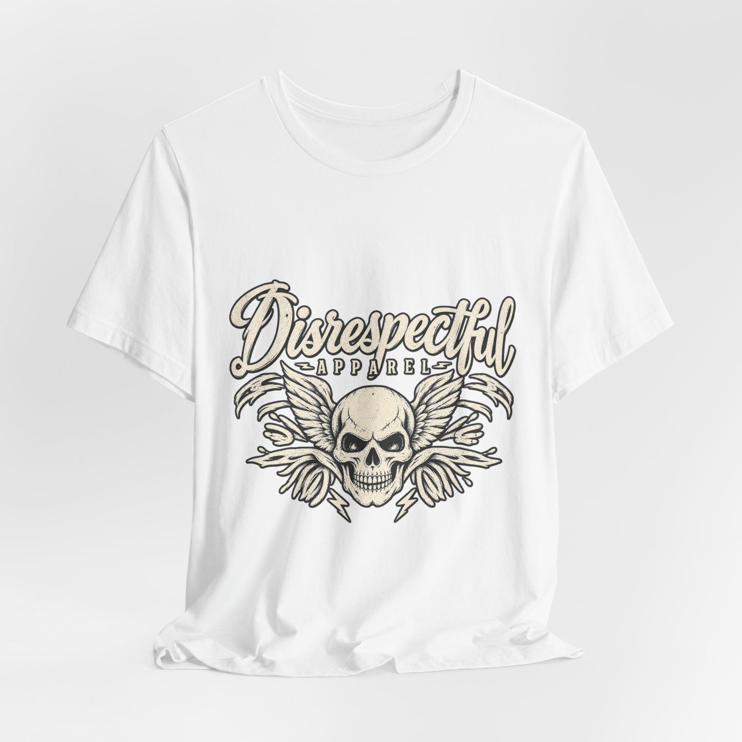 Disrespectful Apparel Skull Tee - Vintage Winged Skull Graphic Shirt
