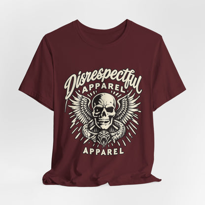 Skull & Wings Tee — "Disrespectful Apparel" Graphic T‑Shirt