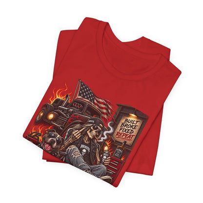 Disrespectful Trucker Tee — Retro Biker, American Flag Graphic Tee