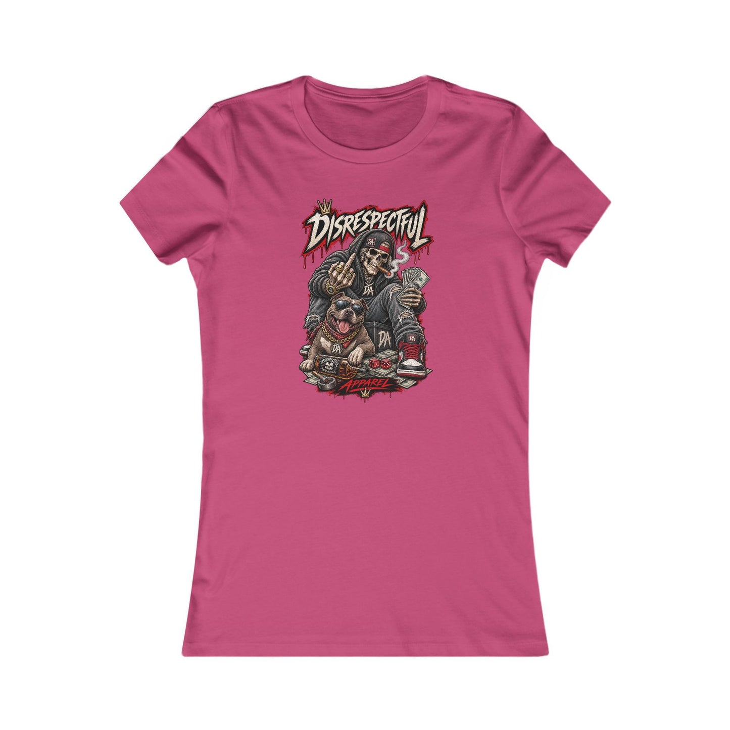 Disrespectful Skull & Rottweiler — Women's Favorite Graphic Tee