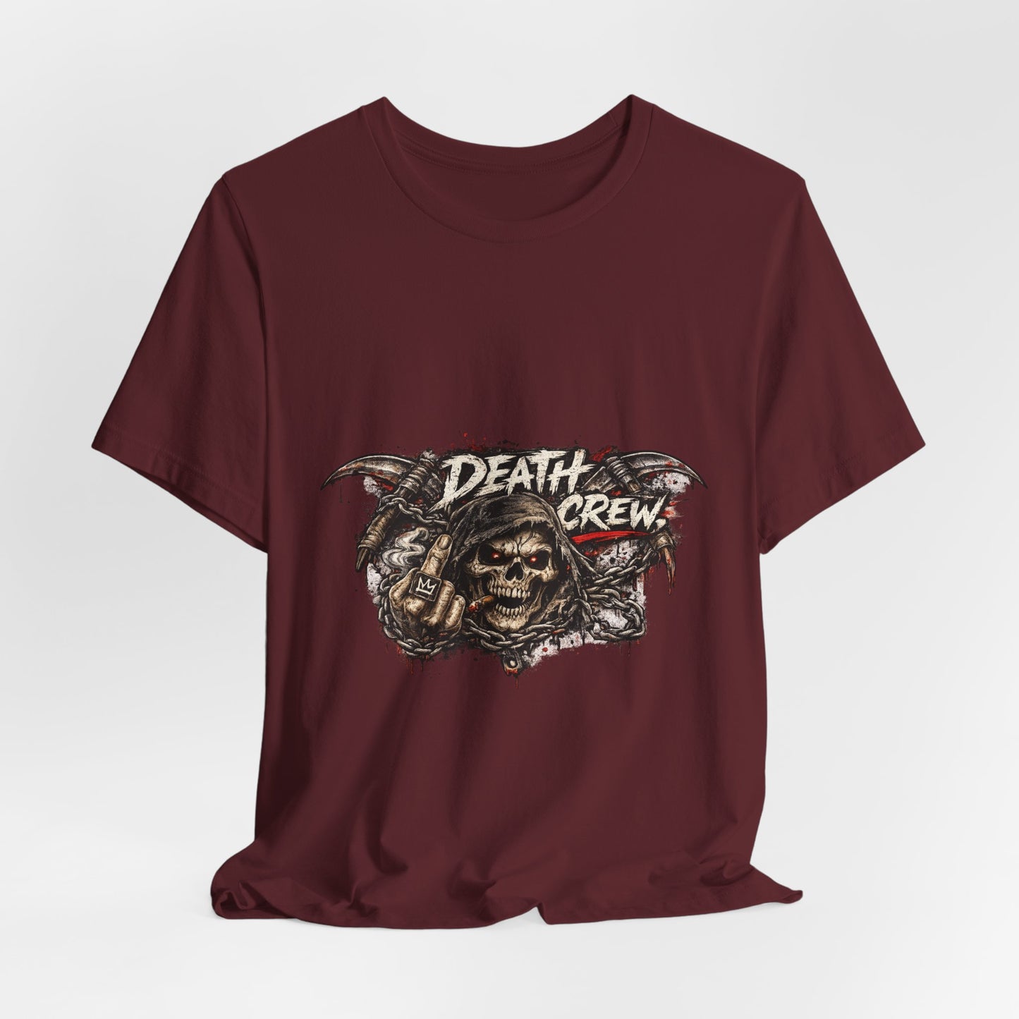 Death Crew Skull Graphic Tee — Vintage Biker Rock T-Shirt