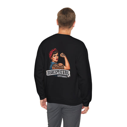 Rosie the Riveter — Disrespectful — Back-Print Graphic Crewneck