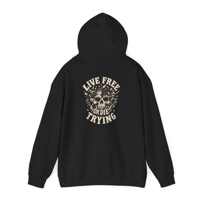 Live Free or Die Trying — Back-Print Graphic Hoodie