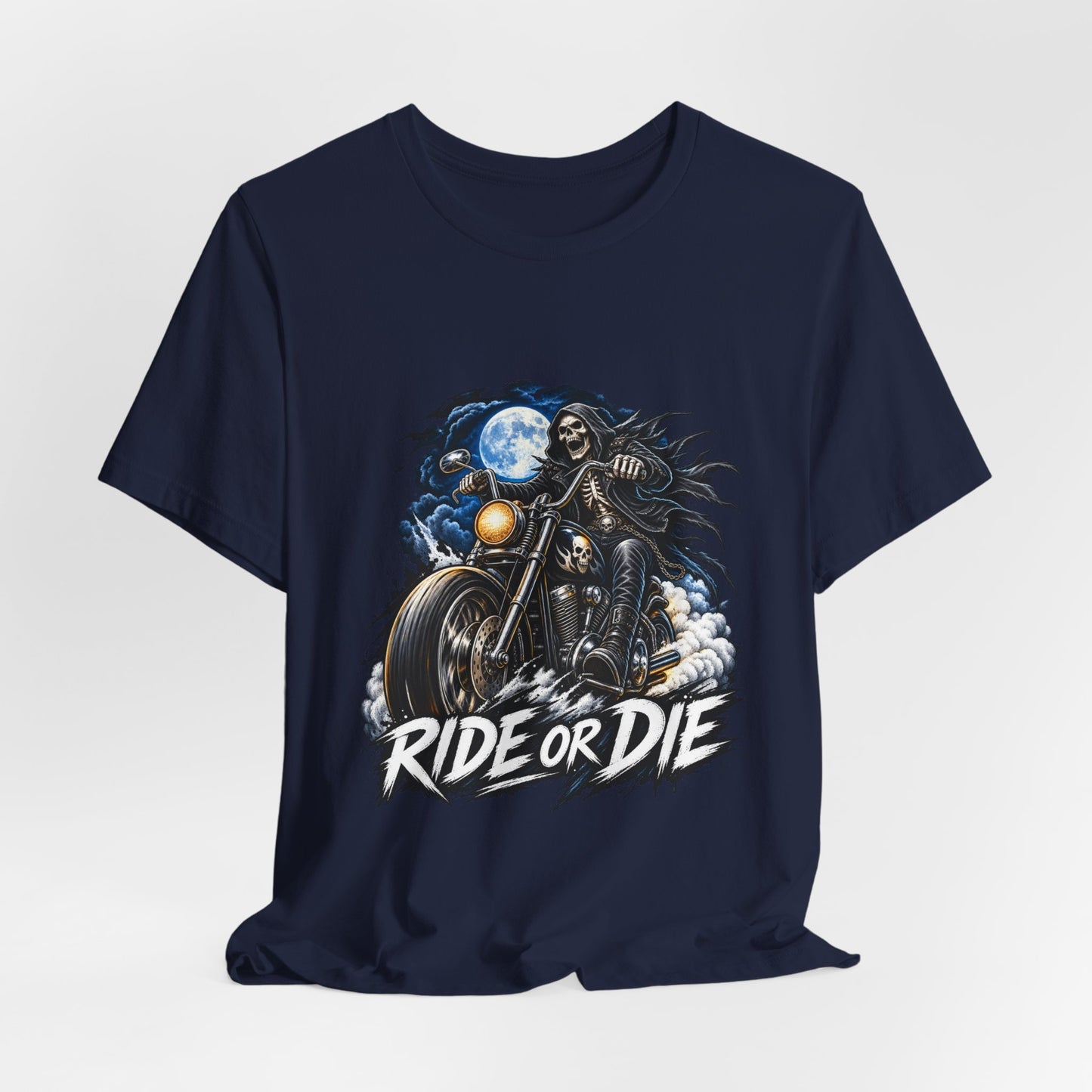 Ride or Die Motorcycle Tee — Biker Skull Rider Graphic Shirt