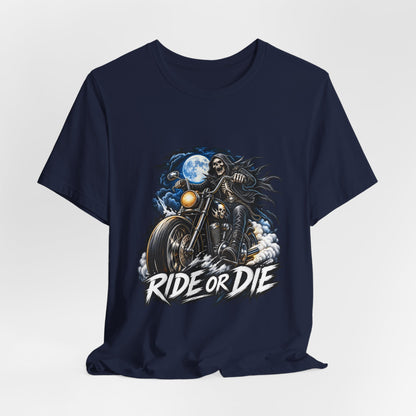 Ride or Die Motorcycle Tee — Biker Skull Rider Graphic Shirt