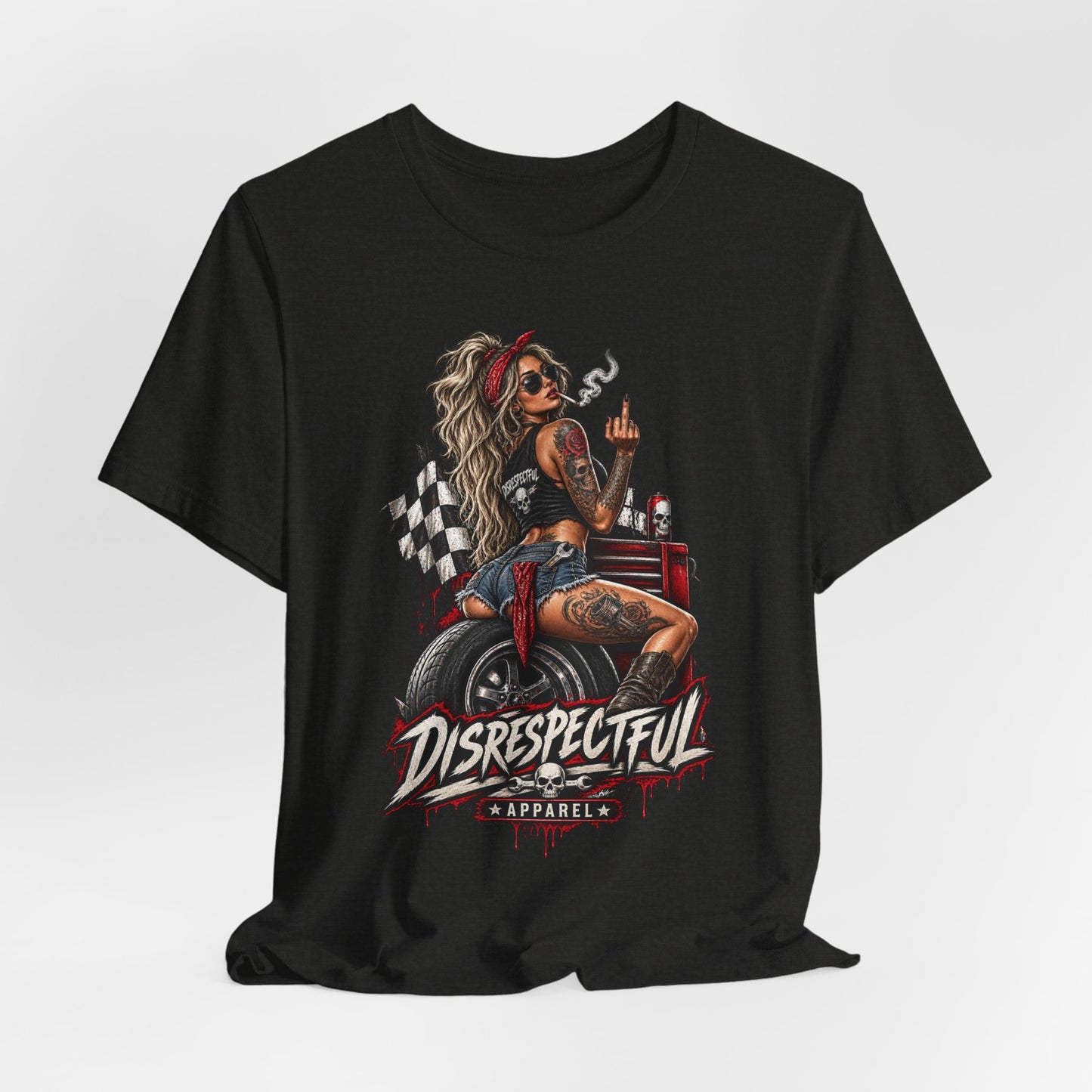 Disrespectful Apparel Biker Girl Graphic Tee