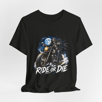 Ride or Die Motorcycle Tee — Biker Skull Rider Graphic Shirt