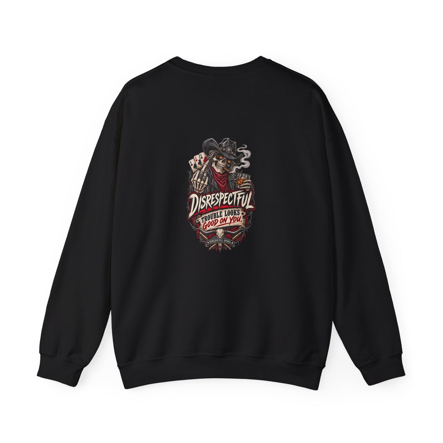 Trouble Looks Good on You — Back-Print Graphic Crewneck