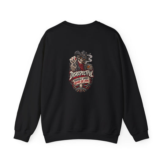 Trouble Looks Good on You — Back-Print Graphic Crewneck