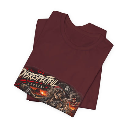Disrespectful Streetwear Tee — Vintage Biker Skull Graphic T-Shirt