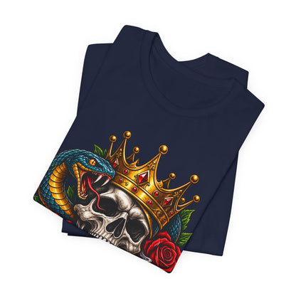 Skull King Crown Tee — Snake, Roses & Smoking Skull Graphic Tee