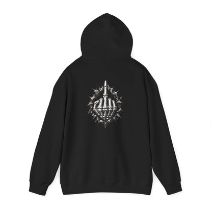 Skull Middle Finger — Back-Print Graphic Hoodie