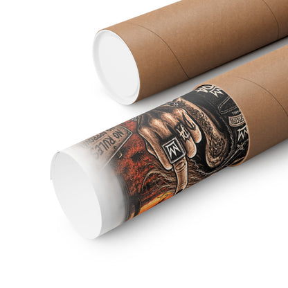 Disrespectful Biker Skull — Horizontal Matte Poster