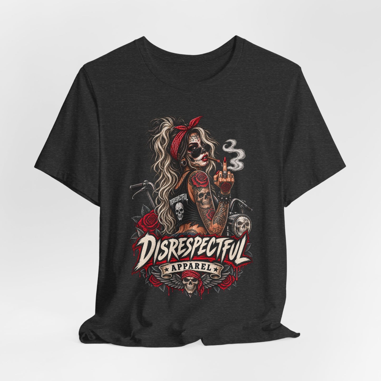 Disrespectful Apparel Skull Pin-Up Tee