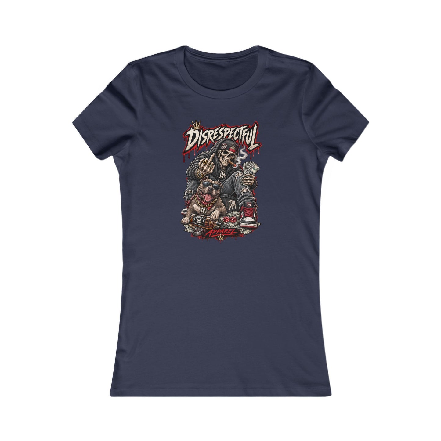 Disrespectful Skull & Rottweiler — Women's Favorite Graphic Tee